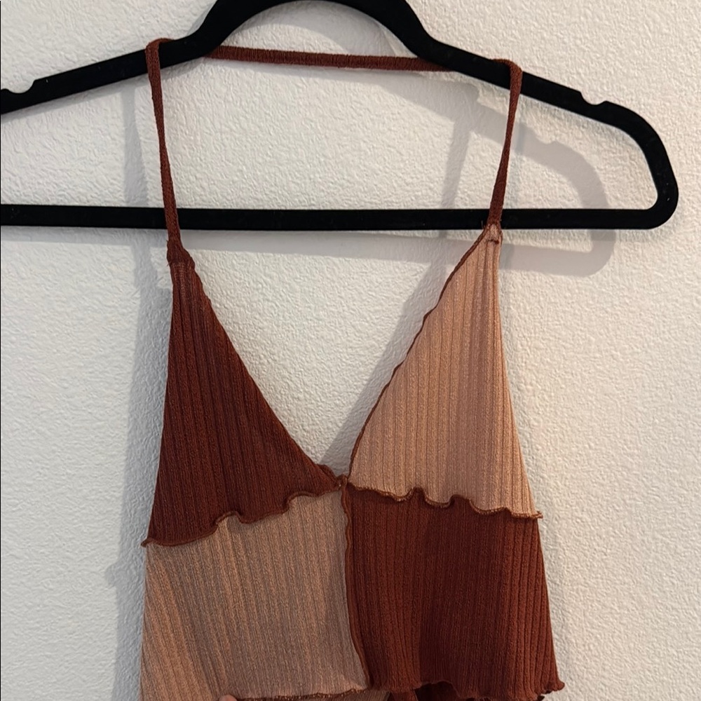 Colorblock Ribbed Women's Top